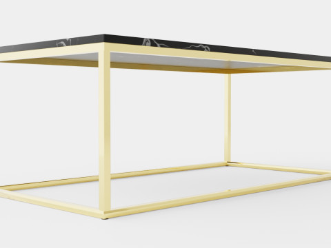 Carrie Coffee Table Marble Black Brass 3D Модель