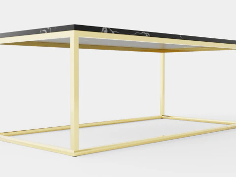 Carrie Coffee Table Marble Black Brass 3D Model