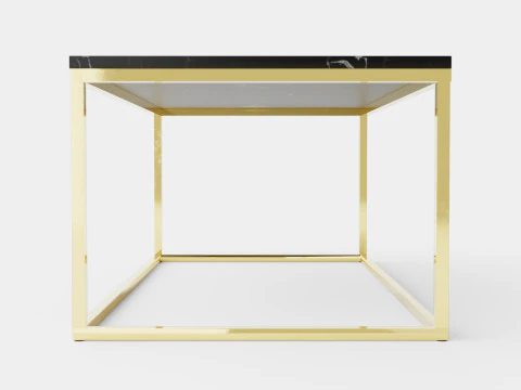 Carrie Coffee Table Marble Black Brass 3D Model