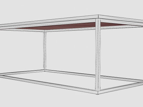 Carrie Coffee Table Marble Black Brass 3D Model