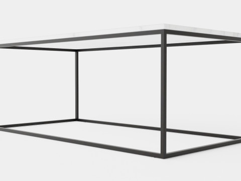 Carrie Coffee Table Marble White Black 3D 模型