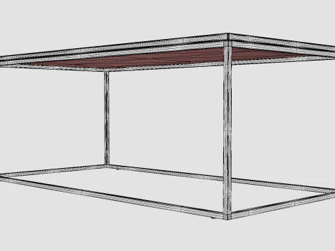 Carrie Coffee Table Marble White Black 3D Model