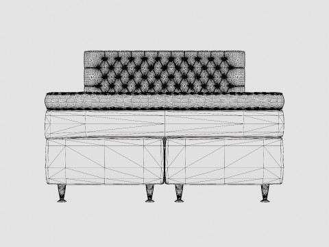 Celine Bed Package Gray Velvet Modèle 3D