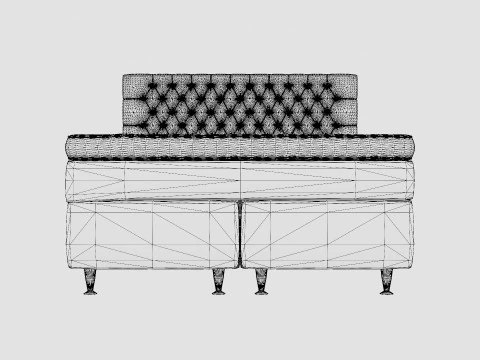 Celine Bed Package Gray Velvet 3D Model