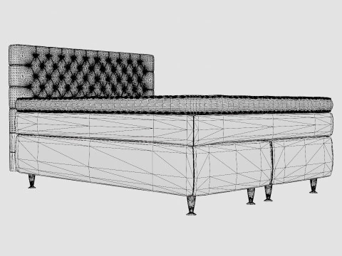 Celine Bed Package Gray Velvet 3D Model