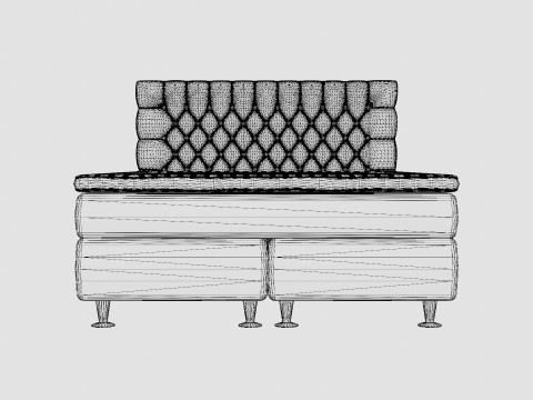 Celine Complete Bed Package Velvet Beige 3D 模型