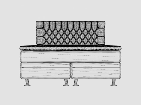 Celine Complete Bed Package Velvet Beige 3D Model