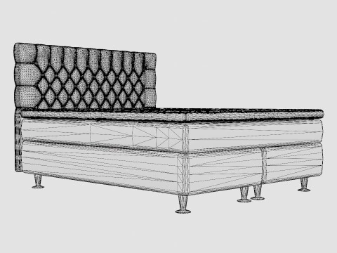 Celine Complete Bed Package Velvet Beige 3D Model