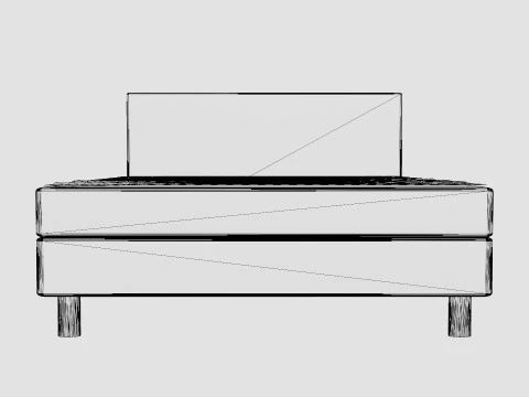 Charm Complete Bed Package Black 3D Model