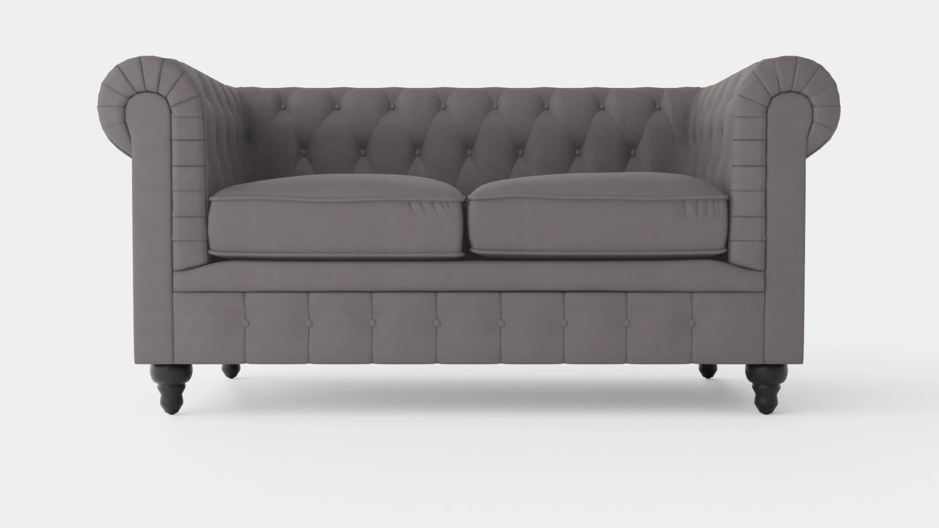 Chesterfield Luxury Velvet Sofa 2 Seater 3D Model .c4d .max .obj .3ds .fbx .stl .blend