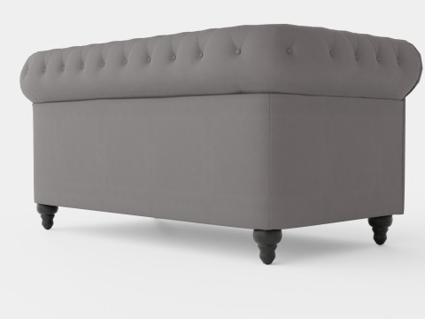 Chesterfield Luxury Velvet Sofa 2 Seater 3D Model