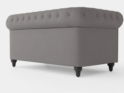 Chesterfield Luxury Velvet Sofa 2 Seater 3D Model