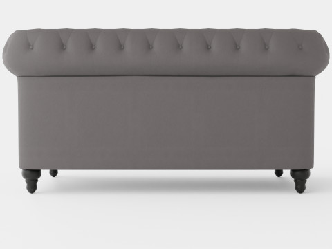 Chesterfield Luxury Velvet Sofa 2 Seater 3D Model