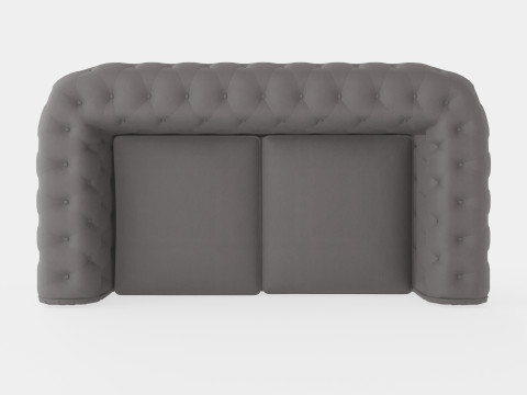 Chesterfield Luxury Velvet Sofa 2 Seater 3D Model