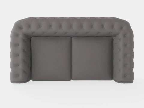 Chesterfield Luxury Velvet Sofa 2 Seater 3D Model