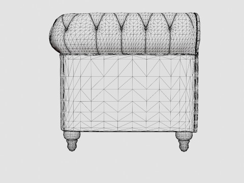 Chesterfield Luxury Velvet Sofa 2 Seater 3D Model
