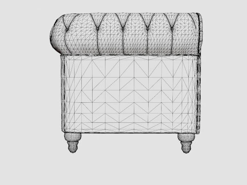 Chesterfield Luxury Velvet Sofa 2 Seater 3D Model
