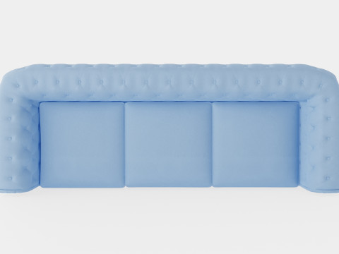 Chesterfield Luxury Velvet Sofa 3 Seater Model 3D