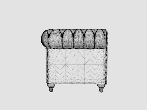 Chesterfield Luxury Velvet Sofa 3 Seater Model 3D