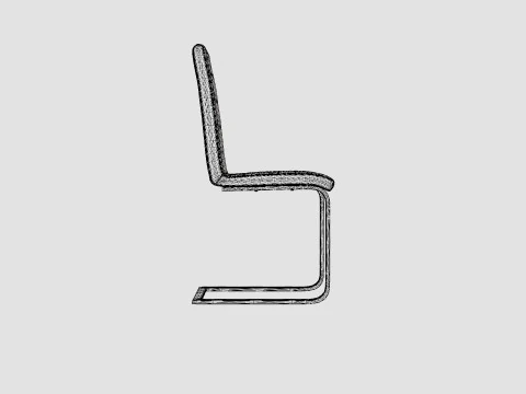 Cibus Dining Chair Artificial Leather 3D Model