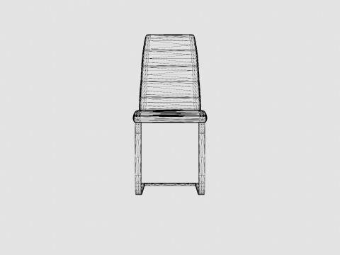 Cibus Dining Chair Artificial Leather White Chrome Modello 3D