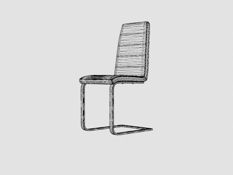 Cibus Dining Chair Dark Gray Model 3D
