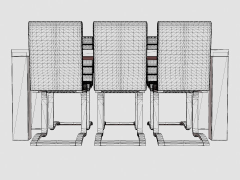 Cibus Food Group With 6 Chairs White Black Artificial Leather 3D मॉडल
