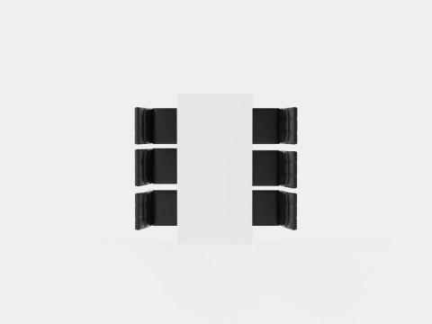 Cibus Food Group With 6 Viktor Chair White Black 3D Model