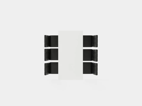 Cibus Food Group With 6 Viktor Chair White Black 3D Model