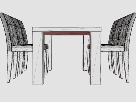 Cibus Food Group With 6 Viktor Chair White Black 3D Model