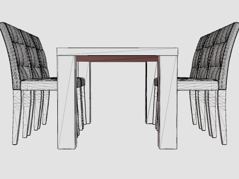 Cibus Food Group With 6 Viktor Chair White Black 3D Model