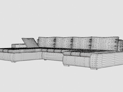 Cillo U Bed Sofa Reversible Artificial Leather 3D Model