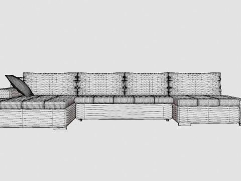 Cillo U Bed Sofa Reversible Artificial Leather 3D Model