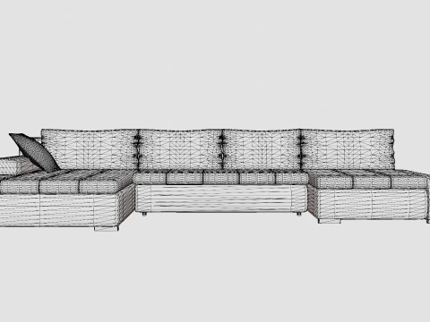 Cillo U Bed Sofa Reversible Artificial Leather 3D Model