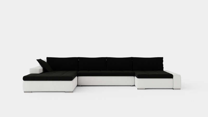 Cillo U Bed Sofa Reversible Artificial Leather Black And White Modelo 3D .c4d .max .obj .3ds .fbx .stl .blend