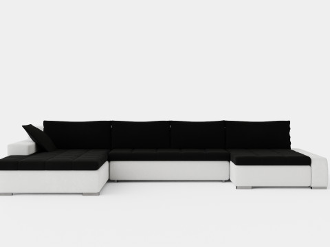 Cillo U Bed Sofa Reversible Artificial Leather Black And White 3D Model