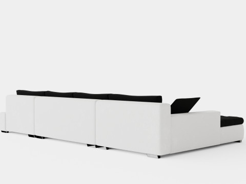 Cillo U Bed Sofa Reversible Artificial Leather Black And White Modelo 3D