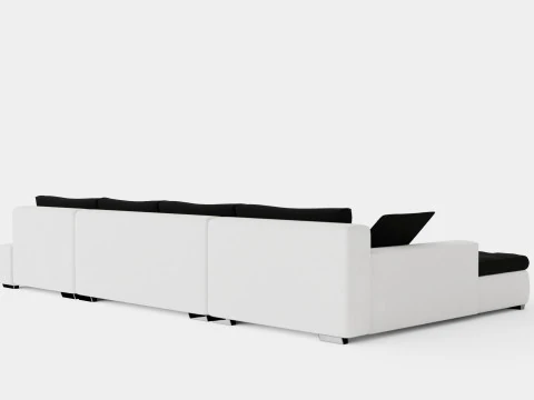 Cillo U Bed Sofa Reversible Artificial Leather Black And White 3D Model