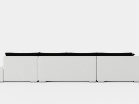 Cillo U Bed Sofa Reversible Artificial Leather Black And White Modelo 3D
