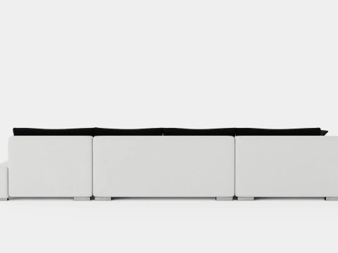 Cillo U Bed Sofa Reversible Artificial Leather Black And White 3D Model
