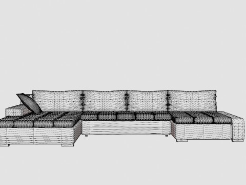 Cillo U Bed Sofa Reversible Artificial Leather Black And White Modelo 3D
