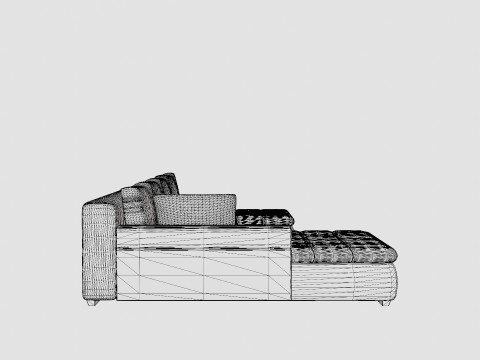 Cillo U Bed Sofa Reversible Artificial Leather Black And White Modelo 3D