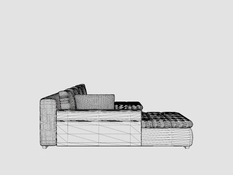 Cillo U Bed Sofa Reversible Artificial Leather Black And White 3D Model