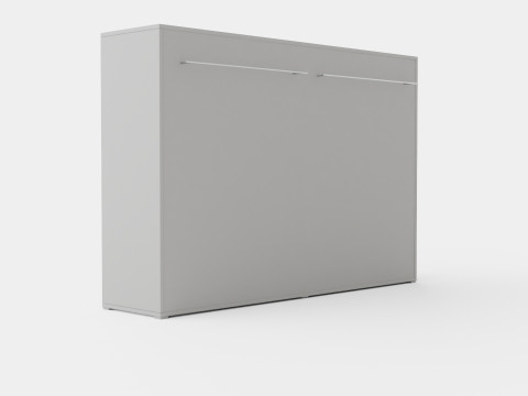Compact Bed Cabinet Horizontally White 3Dモデル