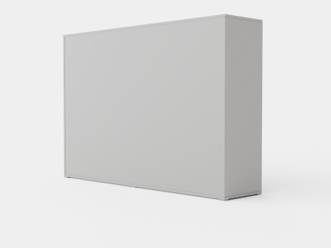 Compact Bed Cabinet Horizontally White 3D मॉडल