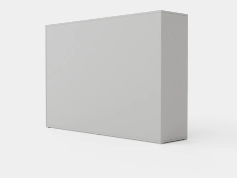 Compact Bed Cabinet Horizontally White 3D Model