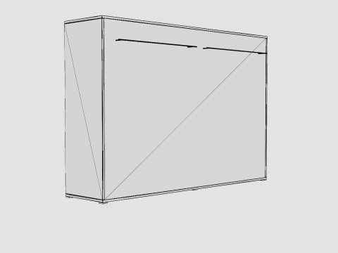 Compact Bed Cabinet Horizontally White 3D मॉडल