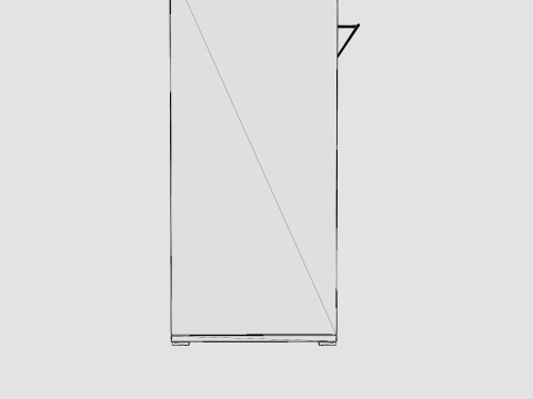 Compact Bed Cabinet Horizontally White 3D मॉडल