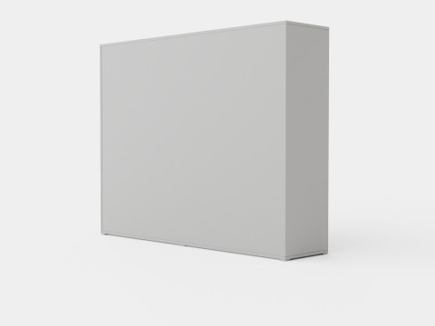 Compact Bed Cabinet Horizontal White Modelo 3D