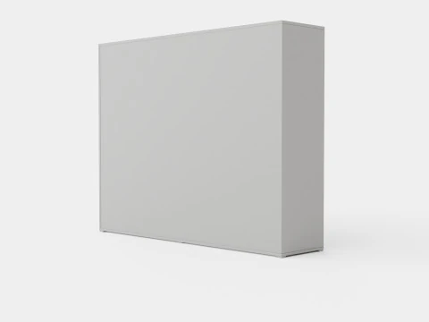 Compact Bed Cabinet Horizontal White 3D Model